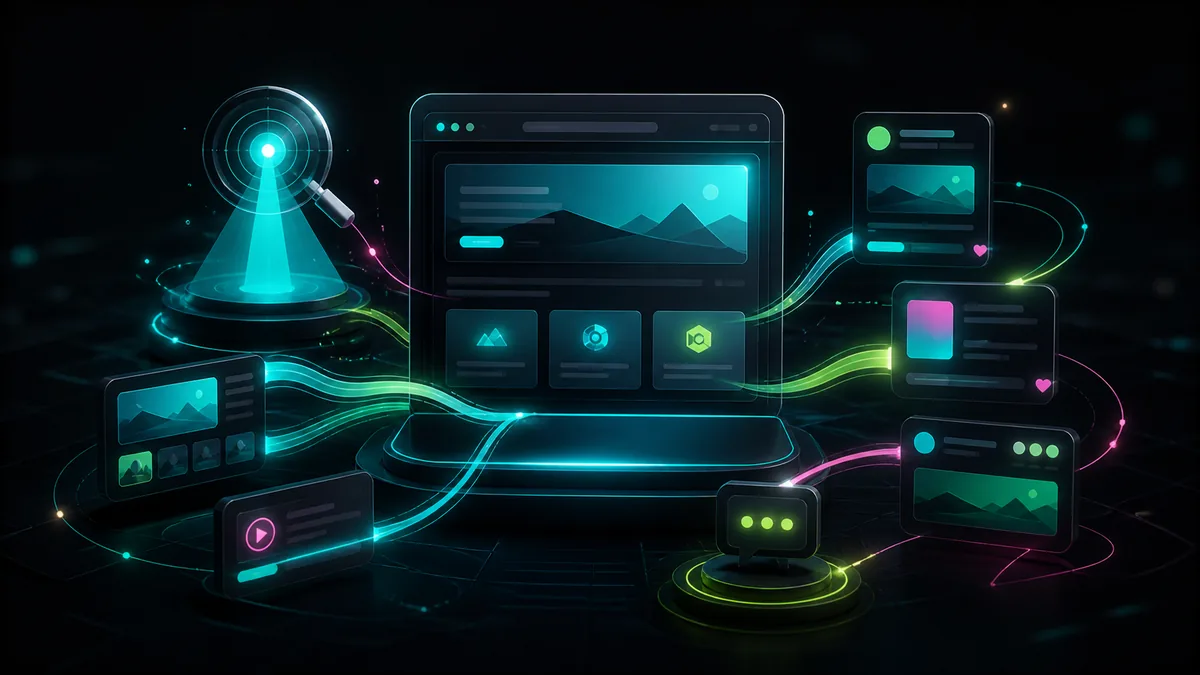 Site central conectado a canais sociais, busca e atendimento digital
